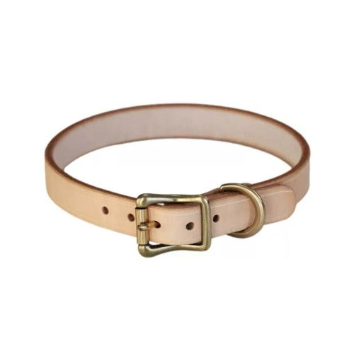 Natural Color Smooth Calfskin Leather Dog Collar: Embrace simplicity with our natural-colored leather dog collar, crafted from the finest materials to ensure comfort and style for your pet.