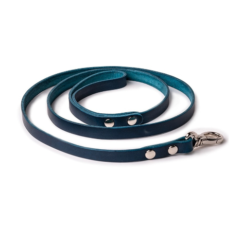 Blue Nappa Leather Dog Leash - Premium Quality Pet Accessory