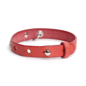 PetCustomi's pink collar - Bell of Gold Leather Cat Collars