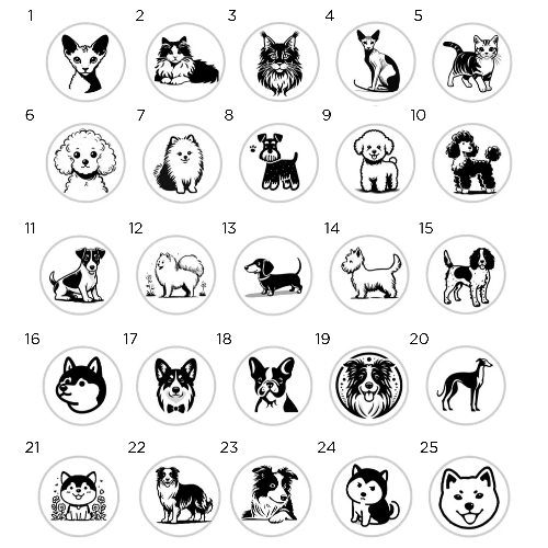 Various cute cartoon prints to choose from for your pet icon.